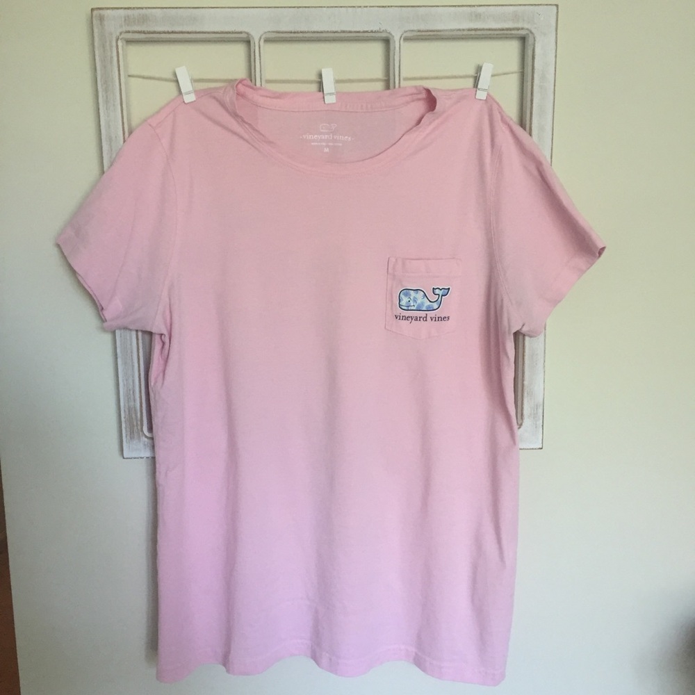 Soft-Pink Vineyard Vines Pocket Tee